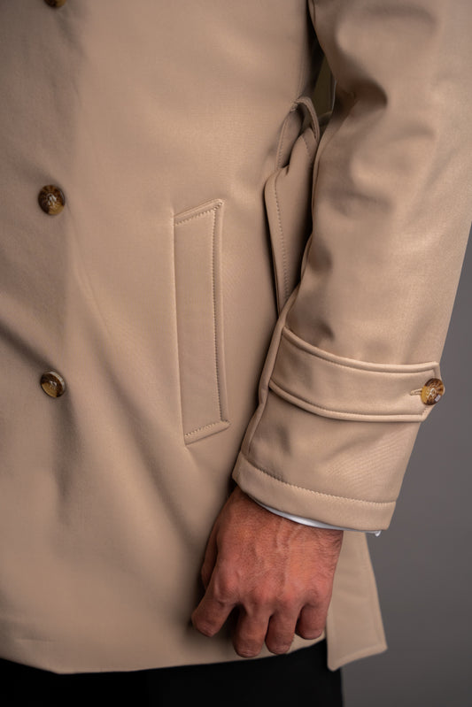Men's waterproof beige trench coat TRC261