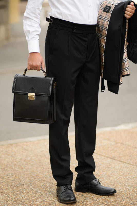 Black Italian style gurkha trousers CFGK006