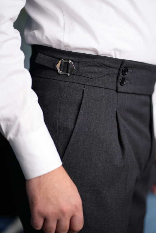 Anthracite Gray Gurkha Italian Style Pants CFGK012