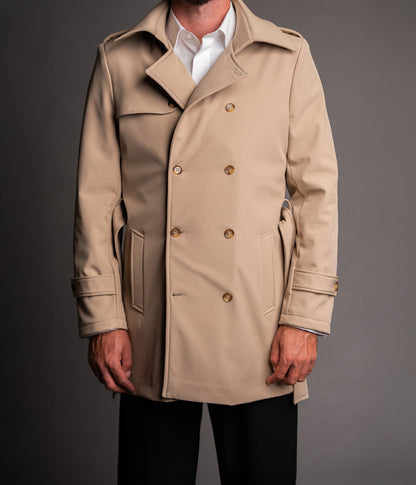 Men's waterproof beige trench coat TRC261