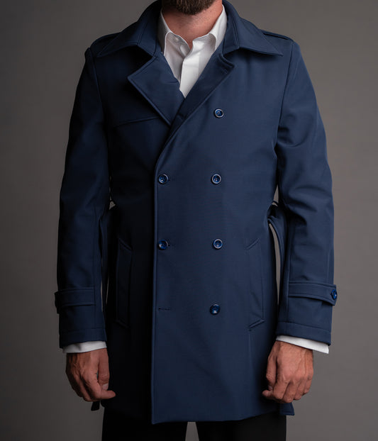 Men's waterproof navy trench coat TRC263