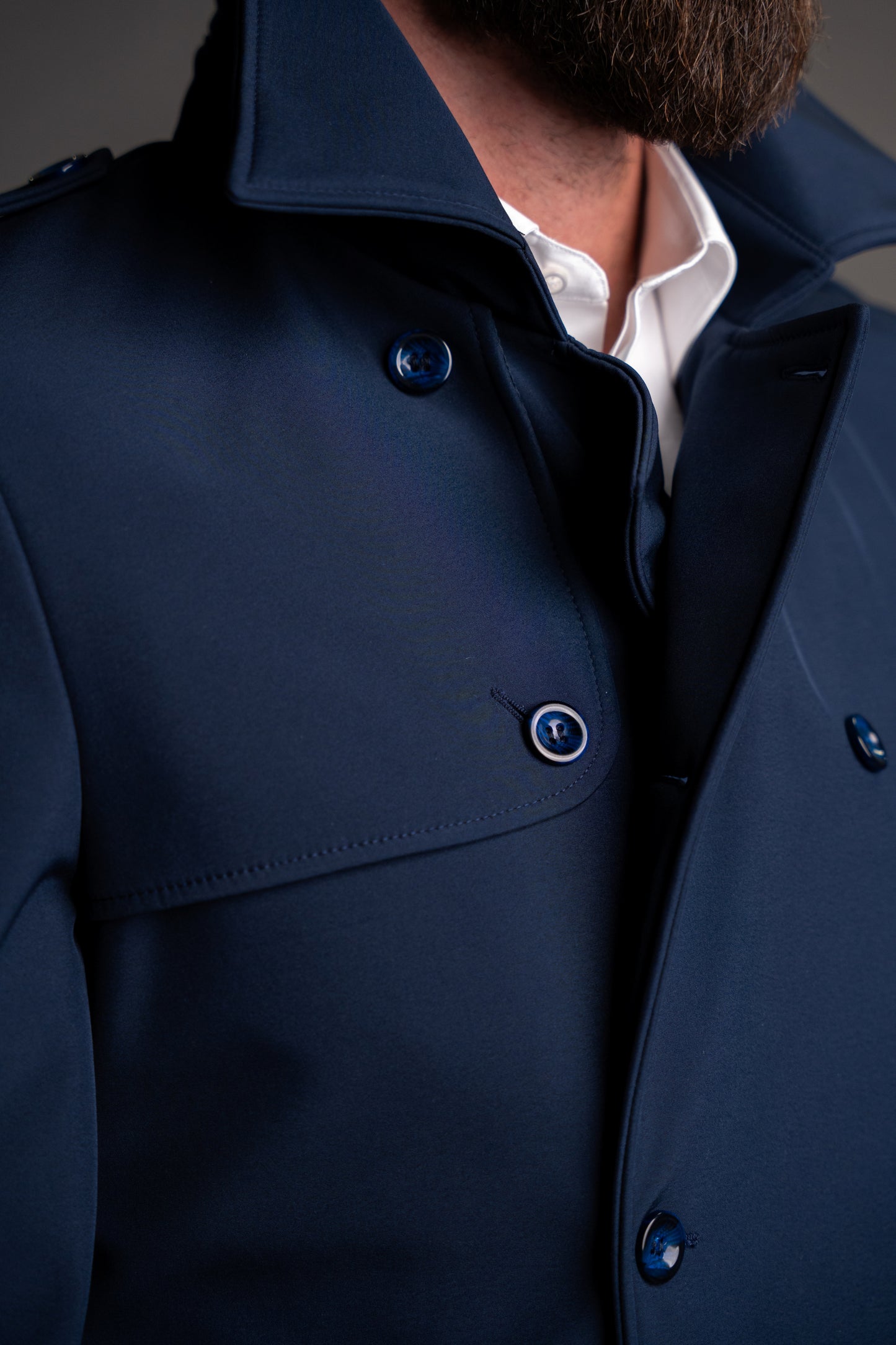 Men's waterproof navy trench coat TRC263