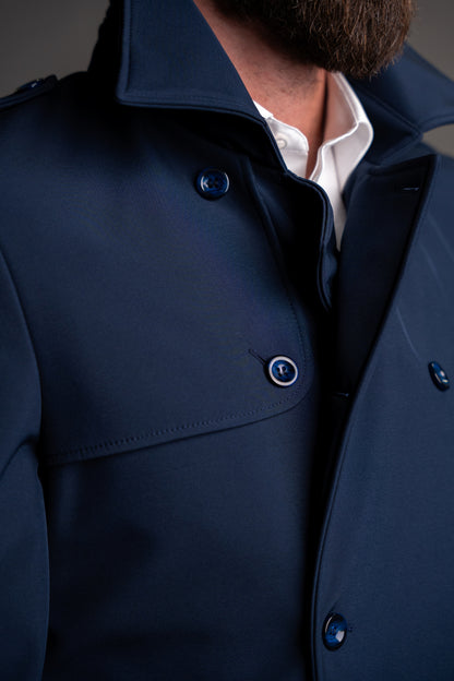 Men's waterproof navy trench coat TRC263