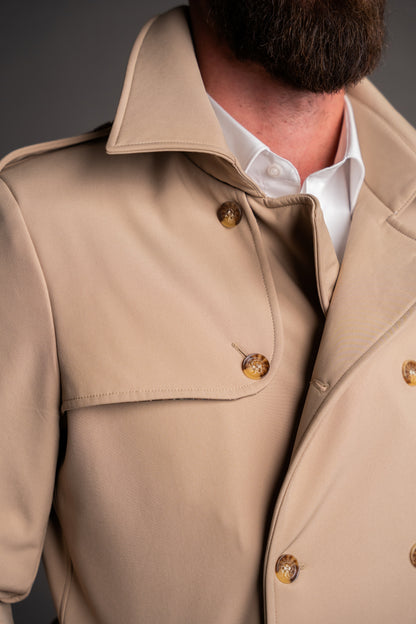 Men's waterproof beige trench coat TRC261