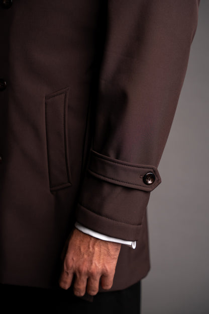 Men's waterproof chocolate brown trench coat TRC264