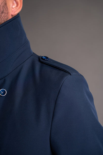 Men's waterproof navy trench coat TRC263