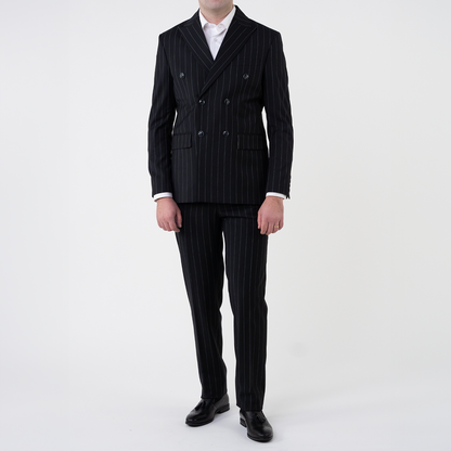 costum barbati negru dungi