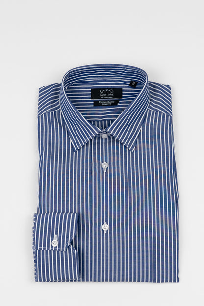 (product) Camasa barbati bumbac in dungi bleumarin slim fit Cms05blm
