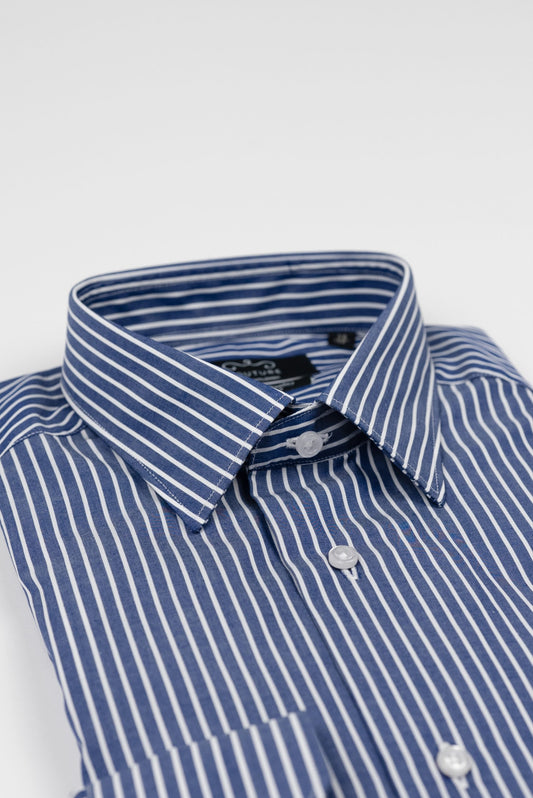(product) Camasa barbati bumbac in dungi bleumarin slim fit Cms05blm