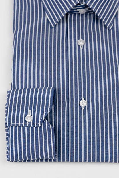 (product) Camasa barbati bumbac in dungi bleumarin slim fit Cms05blm