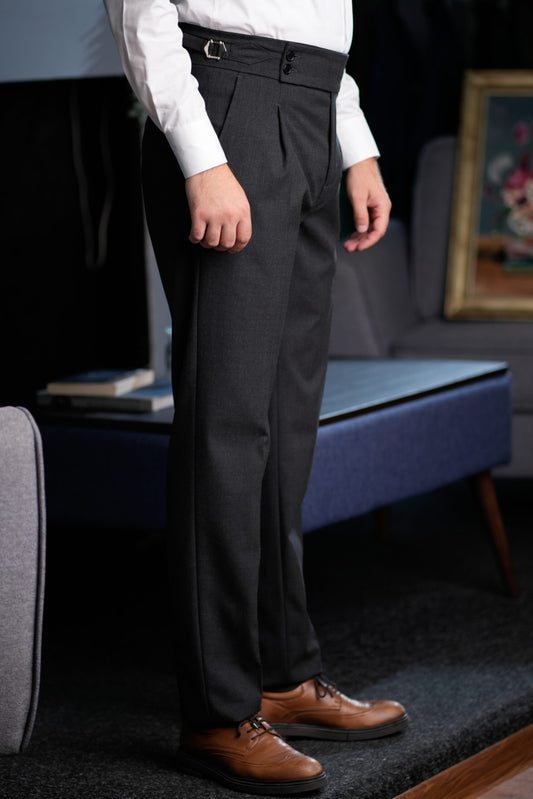 Anthracite Gray Gurkha Italian Style Pants CFGK012