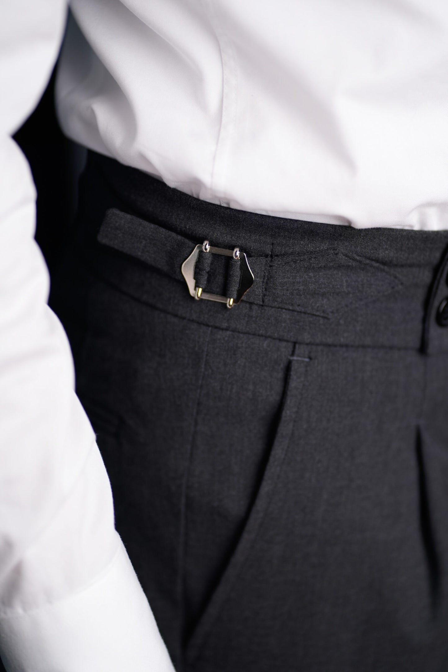 Anthracite Gray Gurkha Italian Style Pants CFGK012