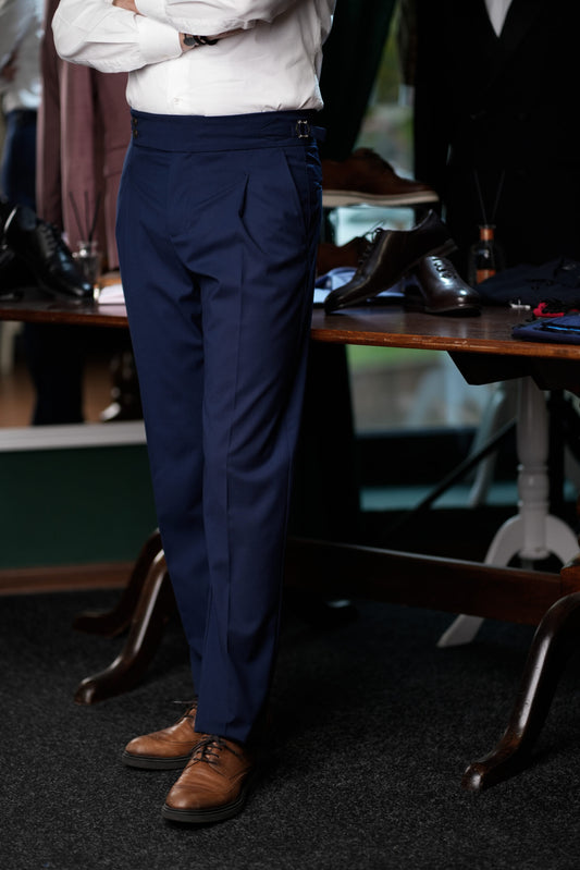 Navy blue Italian style Gurkha trousers CFGK016