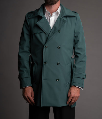 Men's waterproof imperial green trench coat TRC265