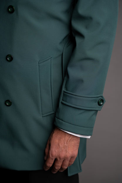 Men's waterproof imperial green trench coat TRC265