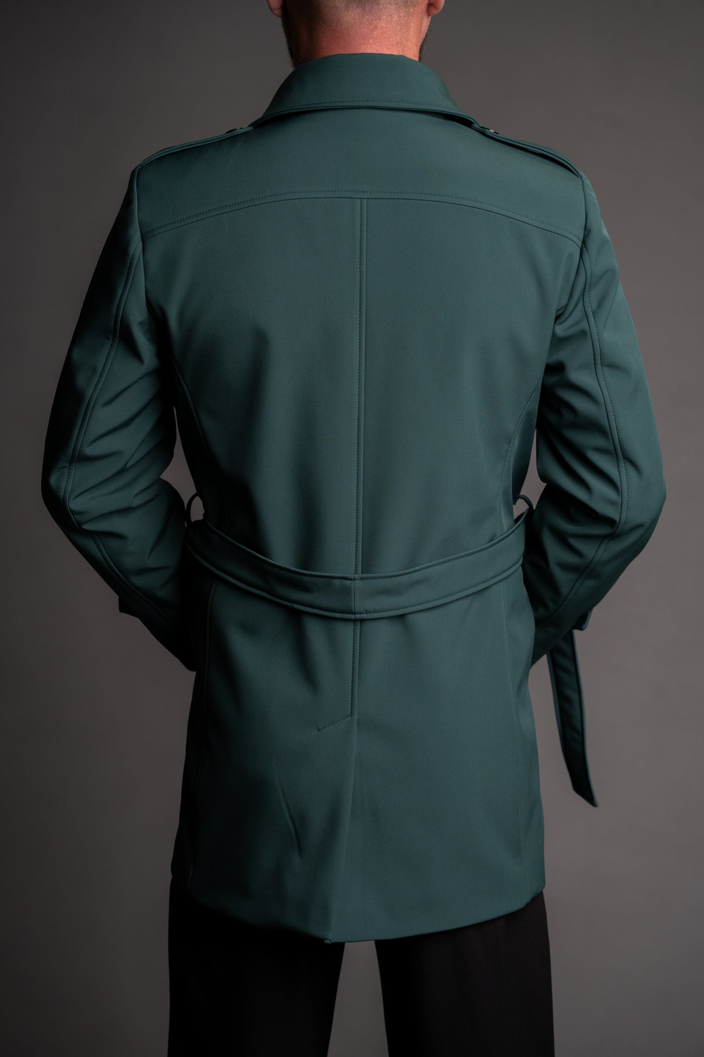 Men's waterproof imperial green trench coat TRC265