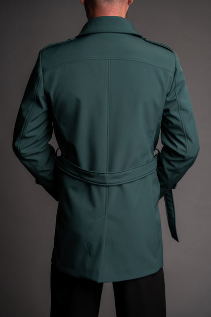 Men's waterproof imperial green trench coat TRC265